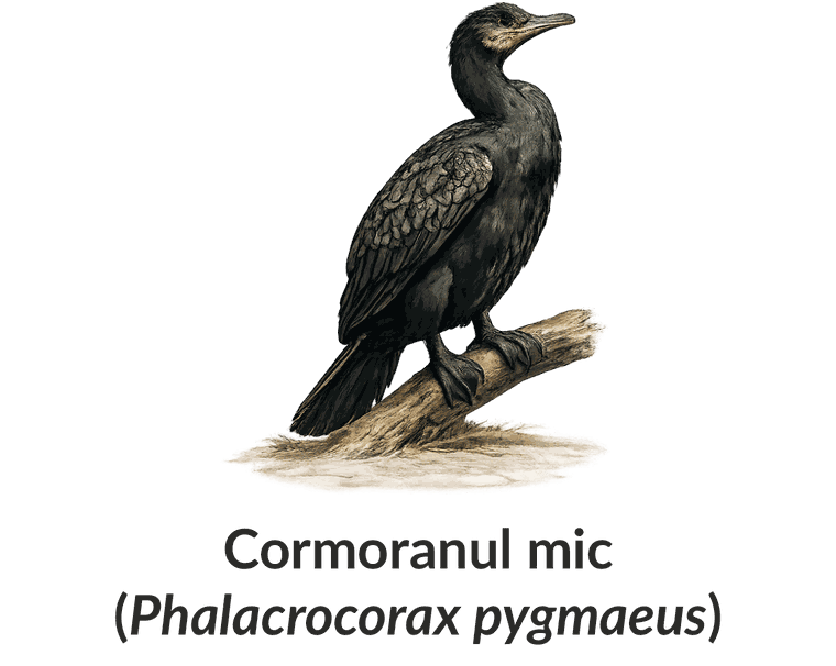 Cormoranul mic (Phalacrocorax pygmaeus)