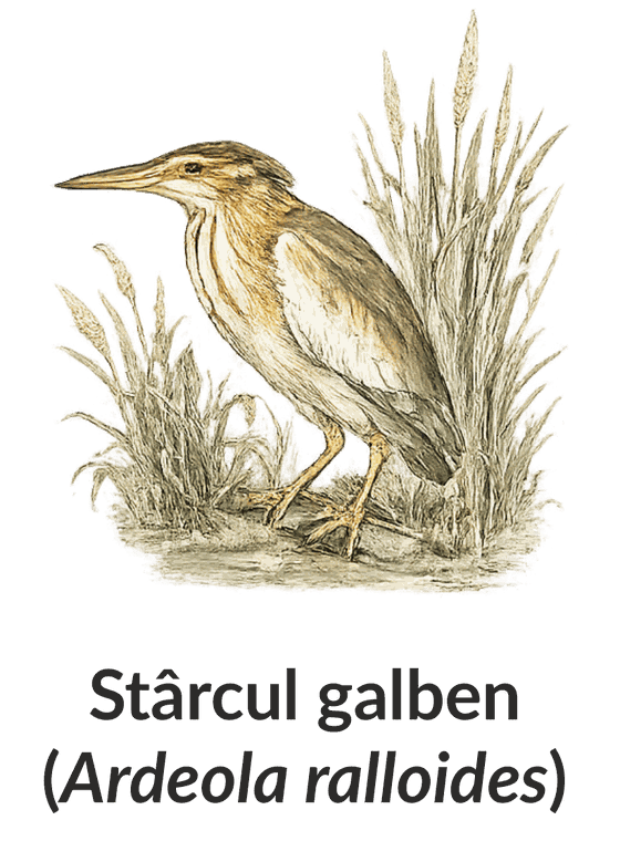 Stârcul galben (Ardeola ralloides)