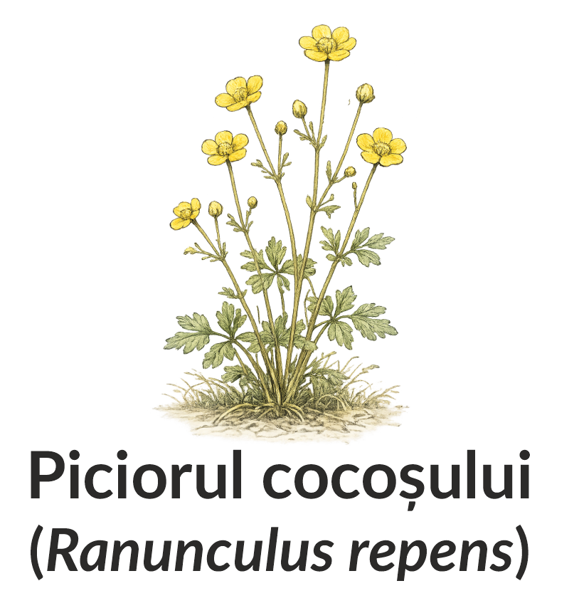 Piciorul cocoșului (Ranunculus repens)
